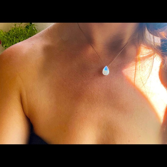 Handmade Moonstone Necklace, Minimalistic, Moonstone Choker, Goddess Provisions - Picture 1 of 14